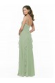 Long Smoke Green Sleeveless A-Line Soft Chiffon Bridesmaid Dress Birmingham