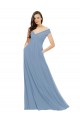 Long Dusty Blue Sleeveless A-Line Bridesmaid Dress / Evening Gowns Birmingham
