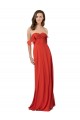 Long Red Sleeveless A-Line V-Back Soft Chiffon Bridesmaid Dress Birmingham