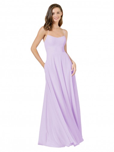 Long Lilac Sleeveless A-Line Bridesmaid Gown Birmingham