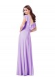 Long Lilac Cap Sleeves A-Line V-Back Bridesmaid Dress / Formal Dress Birmingham