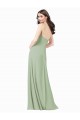 Long Smoke Green Sleeveless A-Line Side Slit Bridesmaid Dress Birmingham
