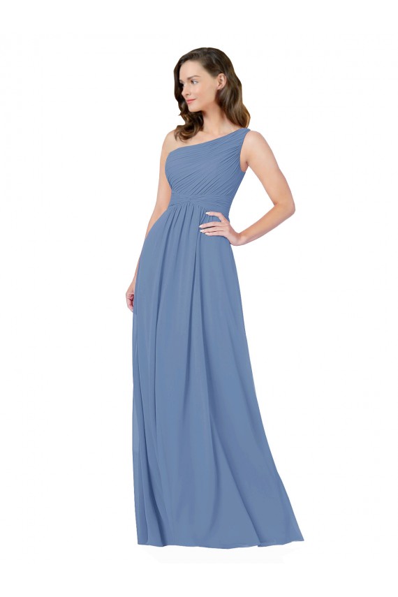 Long Windsor Blue Sleeveless Sheath Bridesmaid Dress Birmingham