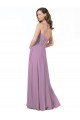 Long Dark Lavender Sleeveless A-Line Soft Chiffon & Lace Bridesmaid Dress Birmingham