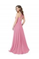 Long Skin Pink Sleeveless A-Line Keyhole Back Prom Dress / Bridesmaid Dress Birmingham