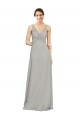 Long Silver Sleeveless A-Line Soft Chiffon Bridesmaid Dress Birmingham