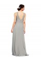 Long Silver Sleeveless A-Line Soft Chiffon Bridesmaid Dress Birmingham