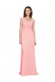 Long Salmon Sleeveless A-Line Soft Chiffon Bridesmaid Dress Birmingham