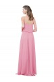 Long Skin Pink Sleeveless A-Line Soft Chiffon Bridesmaid Dress Birmingham