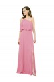 Long Skin Pink Sleeveless A-Line Soft Chiffon Bridal Party Dress Birmingham