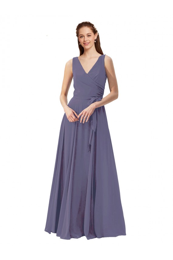 Long Silver Stone Sleeveless A-Line Bridesmaid Dress Birmingham