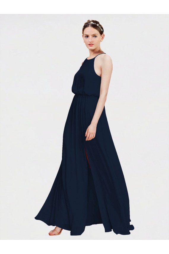 Long Floor Length Dark Navy Sleeveless A-Line Formal Dress / Bridesmaid Dress Birmingham