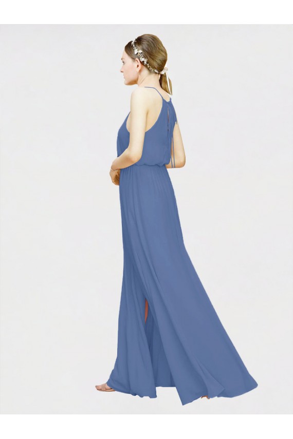 Long Floor Length Dark Navy Sleeveless A-Line Formal Dress / Bridesmaid Dress Birmingham
