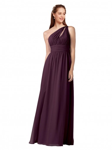 Long Floor Length Grape Sleeveless A-Line Chiffon Bridesmaid Dress Birmingham