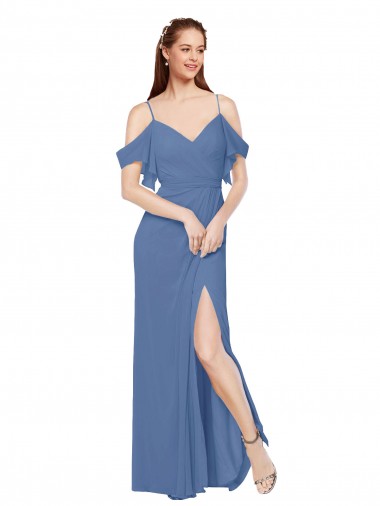 Long Windsor Blue Sleeveless A-Line Bridesmaid Dress Birmingham