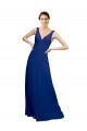 Long Floor Length Royal Blue Sleeveless A-Line Low Back Bridesmaid Dress Birmingham
