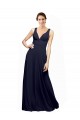 Long Dark Navy Sleeveless A-Line Open Back Wedding Guest Dress Birmingham