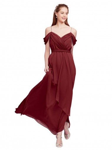 Long Burgundy Sleeveless Sheath Formal Dress / Bridesmaid Dress Birmingham