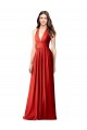 Long Red Sleeveless A-Line Open Back Bridesmaid Dress / Formal Dress Birmingham