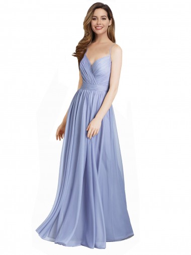 Long Sleeveless A-Line Open Back Chiffon & Lace Bridesmaid Dress / Evening Dress Birmingham