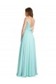 Long Waterfall Sleeveless A-Line V-Back Bridesmaid Dress Birmingham