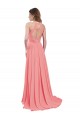 Long Watermelon Sleeveless A-Line Open Back Bridesmaid Dress / Evening Dress Birmingham
