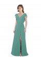 Long Icelandic Silver Cap Sleeves A-Line V-Back Formal Dress / Bridesmaid Dress Birmingham