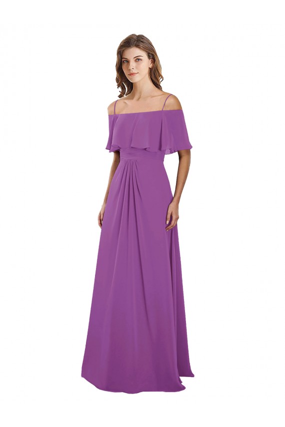Long Dahlia Flutter Sleeves A-Line Bridesmaid Dress Birmingham