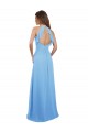 Long Periwinkle Sleeveless A-Line Keyhole Back Chiffon Bridesmaid Dress / Evening Dress Birmingham