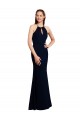 Long Dark Navy Sleeveless Mermaid Open Back Bridesmaid Dress Birmingham