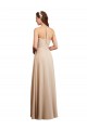 Long Champagne Sleeveless A-Line Low Back Soft Chiffon Bridesmaid Dress Birmingham