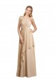 Long Champagne Sleeveless A-Line Open Back Bridesmaid Dress Birmingham