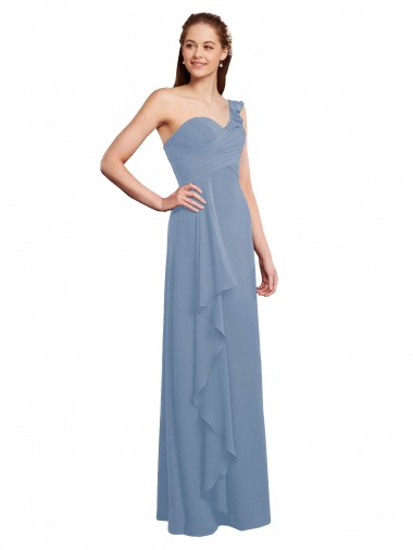 Long Dusty Blue Sleeveless A-Line Formal Dress / Bridesmaid Dress Birmingham