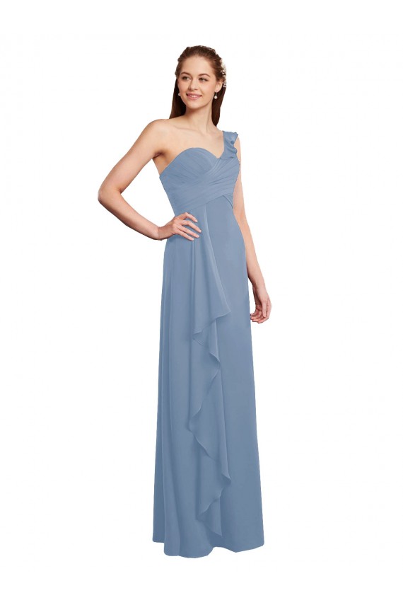 Long Dusty Blue Sleeveless A-Line Formal Dress / Bridesmaid Dress Birmingham