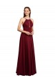 Long Burgundy Sleeveless A-Line Open Back Bridesmaid Dress / Evening Dress Birmingham