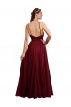 Long Burgundy Sleeveless A-Line Open Back Bridesmaid Dress / Evening Dress Birmingham