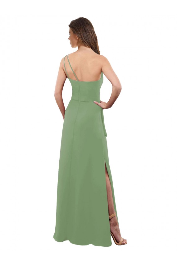 Long Seagrass Sleeveless A-Line Side Slit Bridesmaid Dress Birmingham