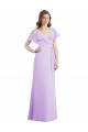 Long Lilac Cold Shoulder A-Line V-Back Bridesmaid Dresses Birmingham