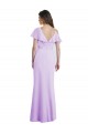 Long Lilac Cold Shoulder A-Line V-Back Bridesmaid Dresses Birmingham