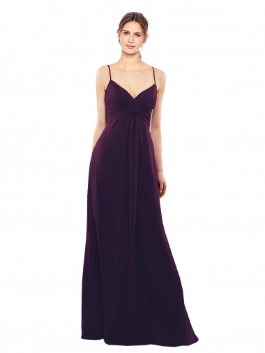 Long Grape Sleeveless A-Line Open Back Formal Dress / Bridesmaid Dress Birmingham