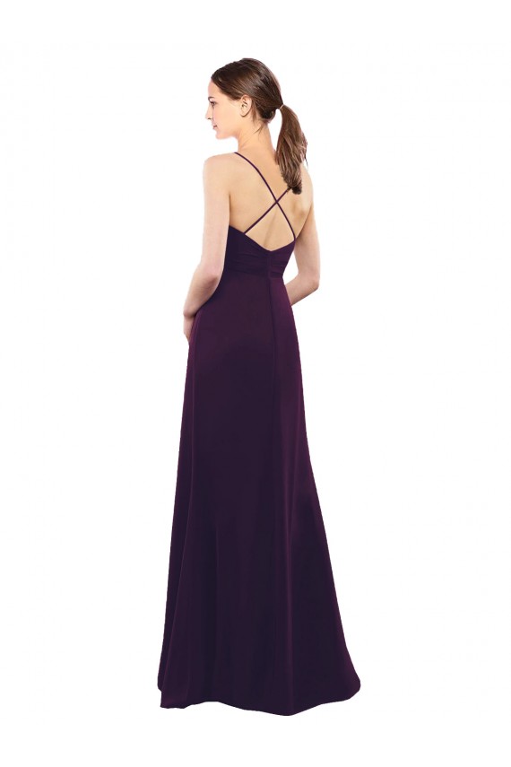 Long Grape Sleeveless A-Line Open Back Formal Dress / Bridesmaid Dress Birmingham