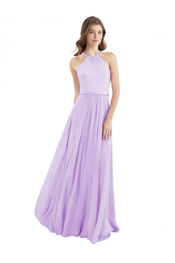 Long Lilac Sleeveless A-Line Chiffon Bridesmaid Dress / Evening Dress Birmingham