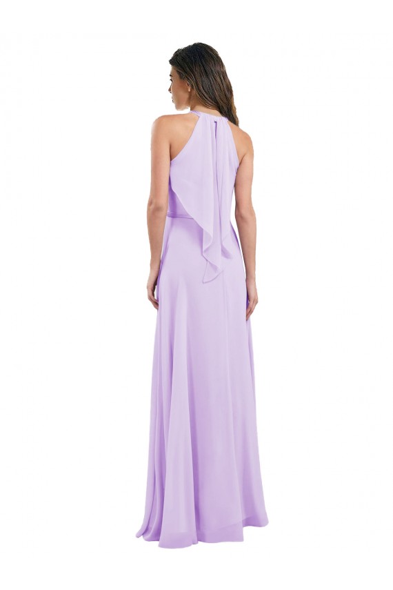 Long Lilac Sleeveless A-Line Chiffon Bridesmaid Dress / Evening Dress Birmingham