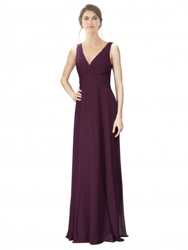 Long Grape Sleeveless A-Line Bridesmaid Gown Birmingham