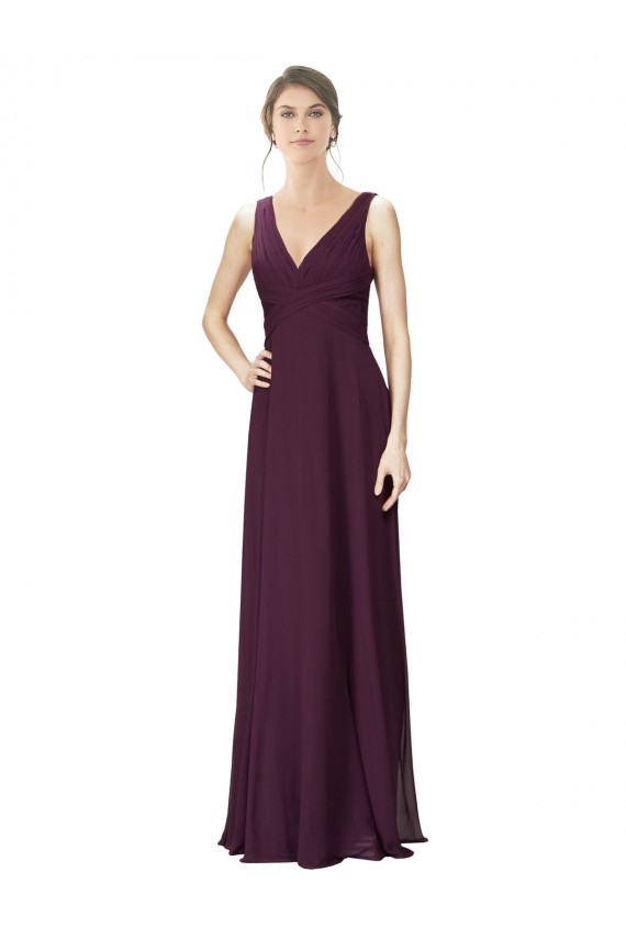 Long Grape Sleeveless A-Line Bridesmaid Gown Birmingham