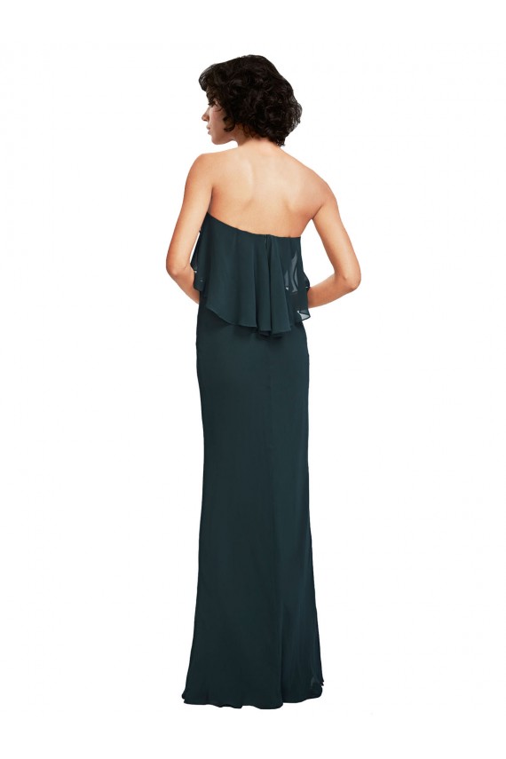 Long Black Sleeveless Sheath Soft Chiffon Bridesmaid Dress Birmingham