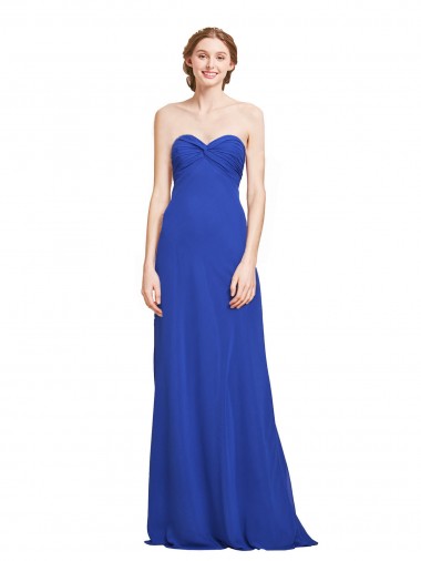 Long Royal Blue Sleeveless A-Line Bridesmaid Gown Birmingham