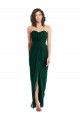 Long Ever Green Sleeveless A-Line Low Back Front Slit Bridesmaid Dress Birmingham