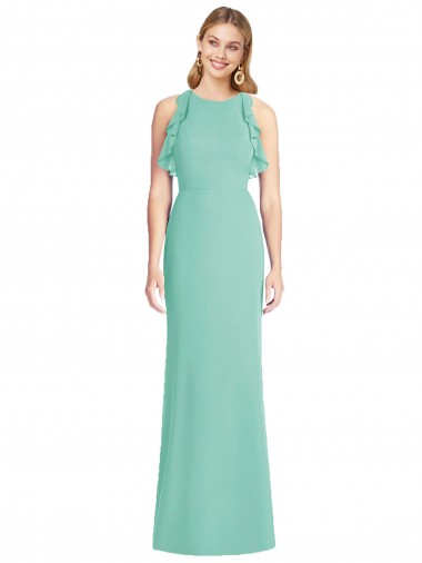 Long Jade Sleeveless Mermaid Open Back Bridesmaid Dress Birmingham