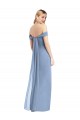 Long Dusty Blue Sleeveless Mermaid Low Back Semi Formal Evening Dress / Bridesmaid Dress Birmingham
